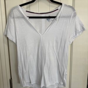 Anthropologie Pilcro white V-neck top